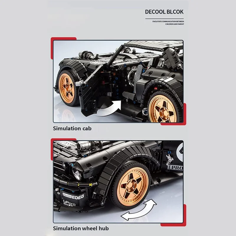 خرید لگو دکول مک فکتور «ماشین کنترلی فورد موستانگ اسپورت» Decool MecFactor Blocks Ford Mustang Hoonicorn Sports Car Technic Series 33003