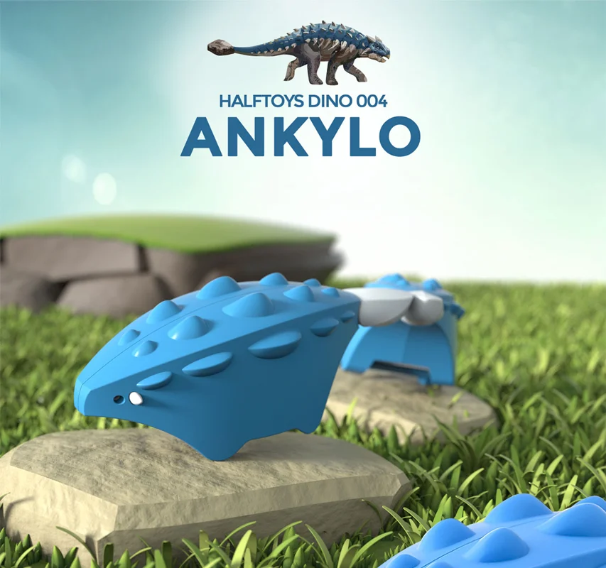 خرید بازی فکری ساختنی دایناسور 3 بعدی مغناطیسی «دایناسور آنکیلو»  Halftoys 3D Bone Puzzle Magnet Play Dino friends Ankylo Dinosaur HDS004
