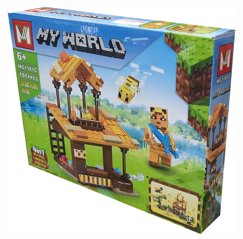 خرید لگو ماینکرفت، لگو ماینکرافت، لگو ساختمان، لگو زنبور، لگو «ماینکرفت، ساختمان و زنبور»  Lego MW Mincraft My World Building and Bee MG1181C