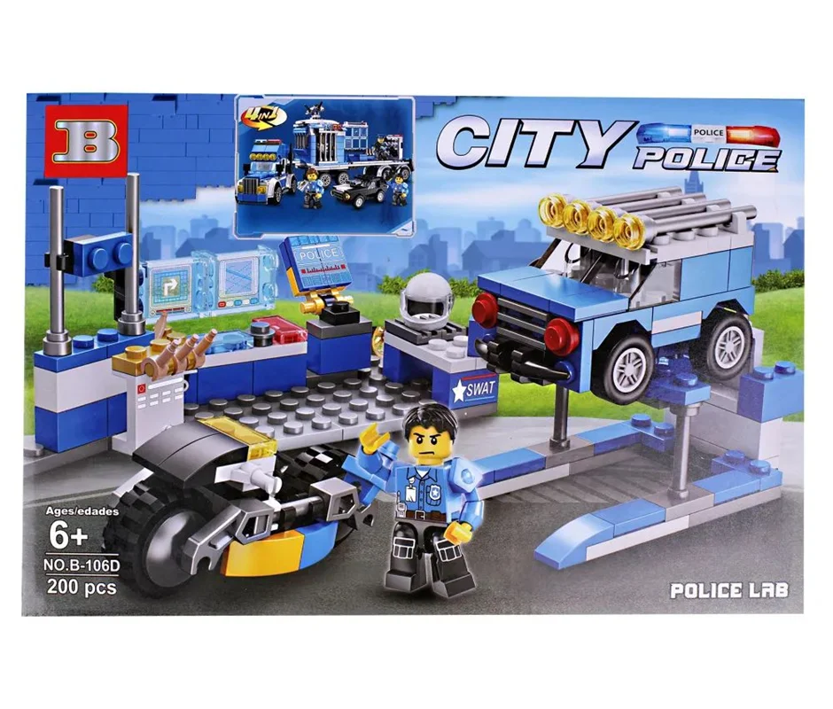 خرید لگو آزمایشگاه، لگو موتور پلیس، لگو ماشین پلیس، لگو تنظیم موتور، لگو مانیتور، لگو سیتی «آزمایشگاه پلیس» Lego City Police Lab B-106D