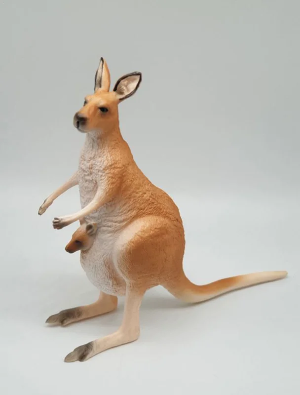 خرید فیگور حیوان وحشی فیگور «کانگورو بزرگ با بچه» فیگور مدل واقعی حیوانات، مجسمه حیوان، مدل شبیه سازی شده حیوان Kangaroo Simulation Model Wild Animals Figure