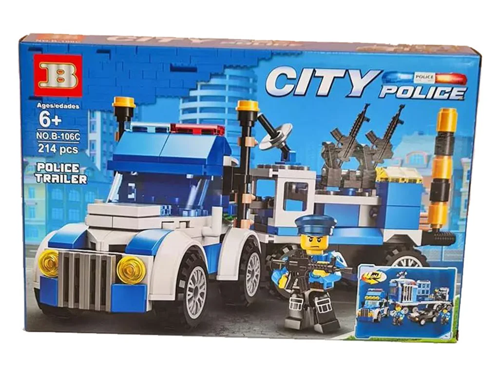 خرید لگو تریلی، لگو مسلسل، لگو ماشین پلیس، لگو عملیات، لگو ماشین رادار، لگو سیتی «تریلی پلیس» Lego City Police Trailer B-106C