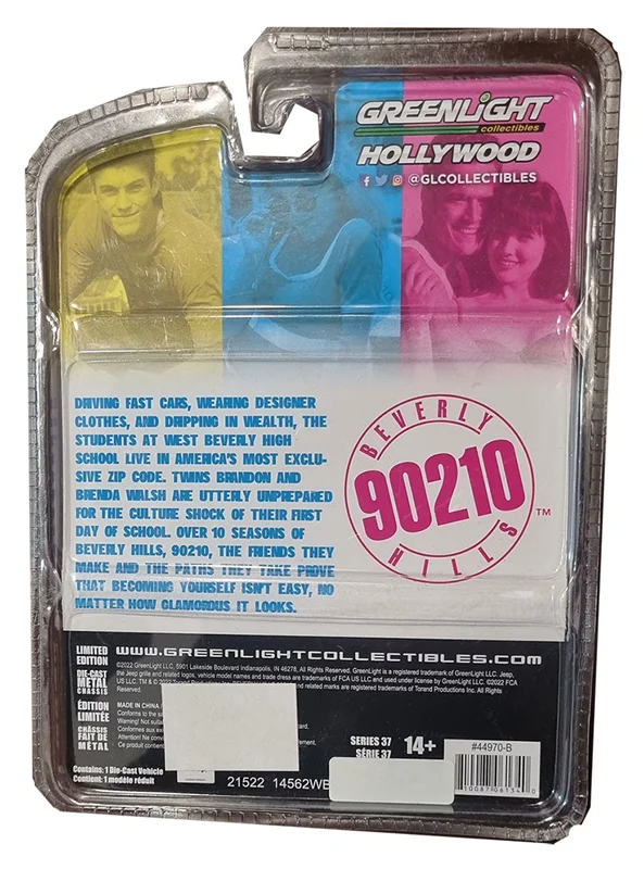 خرید ماشین فلزی فیلم 90210 ماشین هالیوود ماشین فلزی گرین لایت ماشین «1994 جیپ رنگلر، در فیلم 90210» ماکت فلزی  Greenlight Collectibles Hollywood 1994 Jeep Wrangler 44970-B