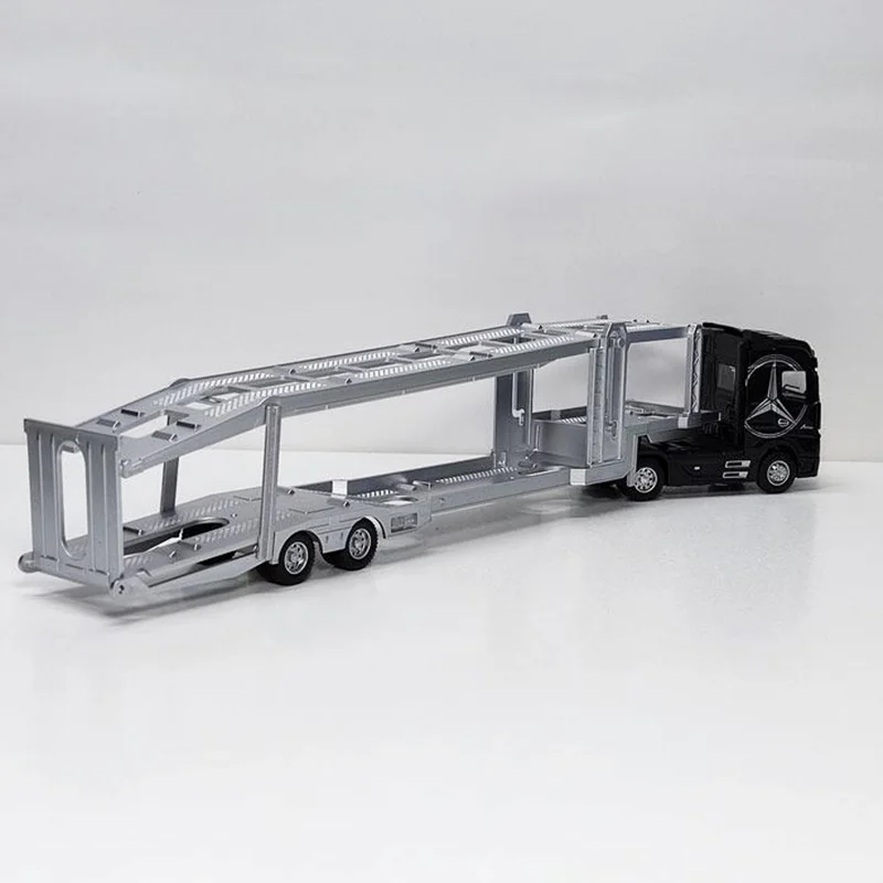 خرید ماشین فلزی «ماکت کامیون تریلی بنز آکتروس خودرو بر» ماشین فلزی Alloy Model Car Mercedes Benz Actros Car Transporter Trailer JG2603