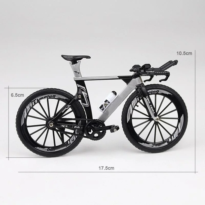 ماکت فلزی دوچرخه تایم تریل سفید 08188   Metal Bicycle Model Toys T.T Time Trial