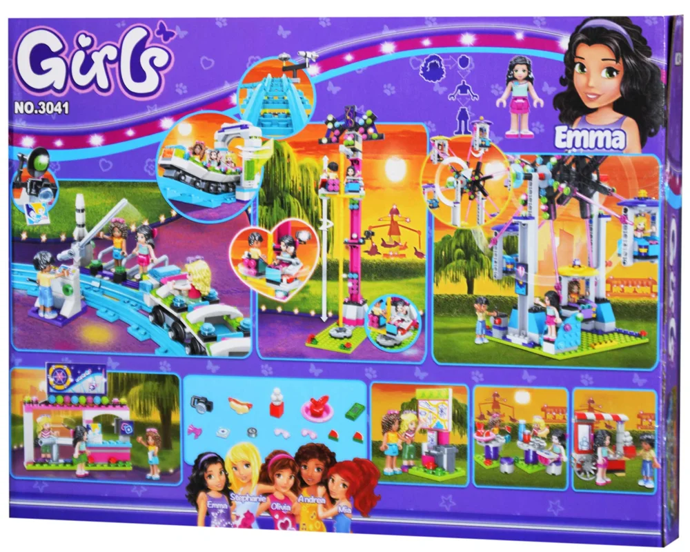 خرید لگو گرلز «شهر بازی و پارک تفریحی»  Bricks Blocks Girls Game city and amusement park 3041