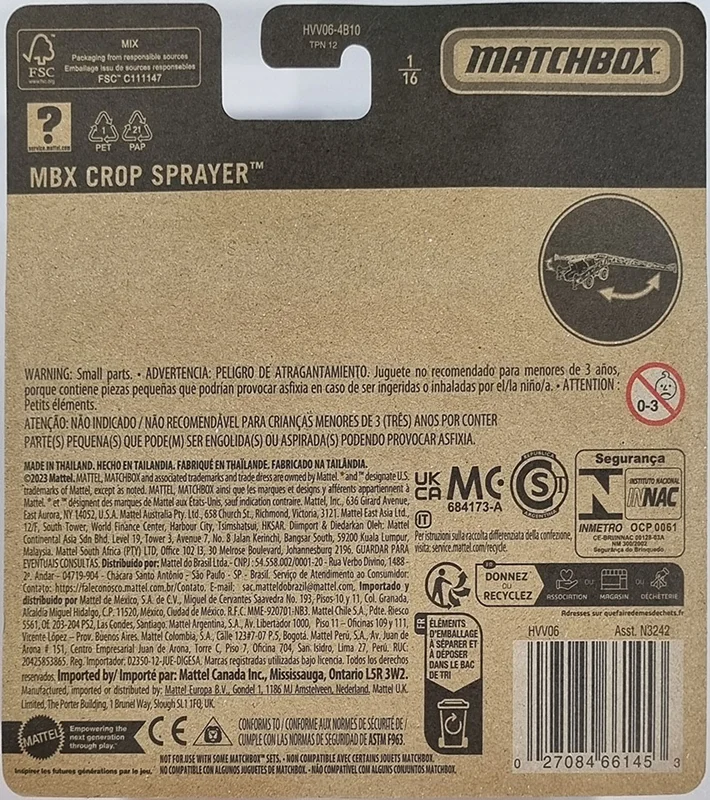 خرید ماشین فلزی ماکت فلزی مَچ باکس «مبکس کروپ سپرایر» ماشین فلزی Matchbox Working Rigs Mbx Crop Sprayer 1/16