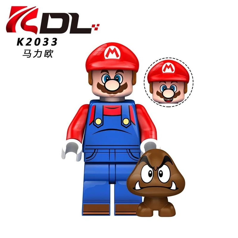 خرید آدمک لگویی فله مینی فیگور لگویی لگو «ست 6 تایی سوپر ماریو شامل: ماریو، لویجی، ماریو سازنده، واریو، فایر آتش ماریو، والویجی» KDL Minifigures Mario, Luigi, Builder Mario, Wario, Fire Mario, Waluigi set Of 6 K2033