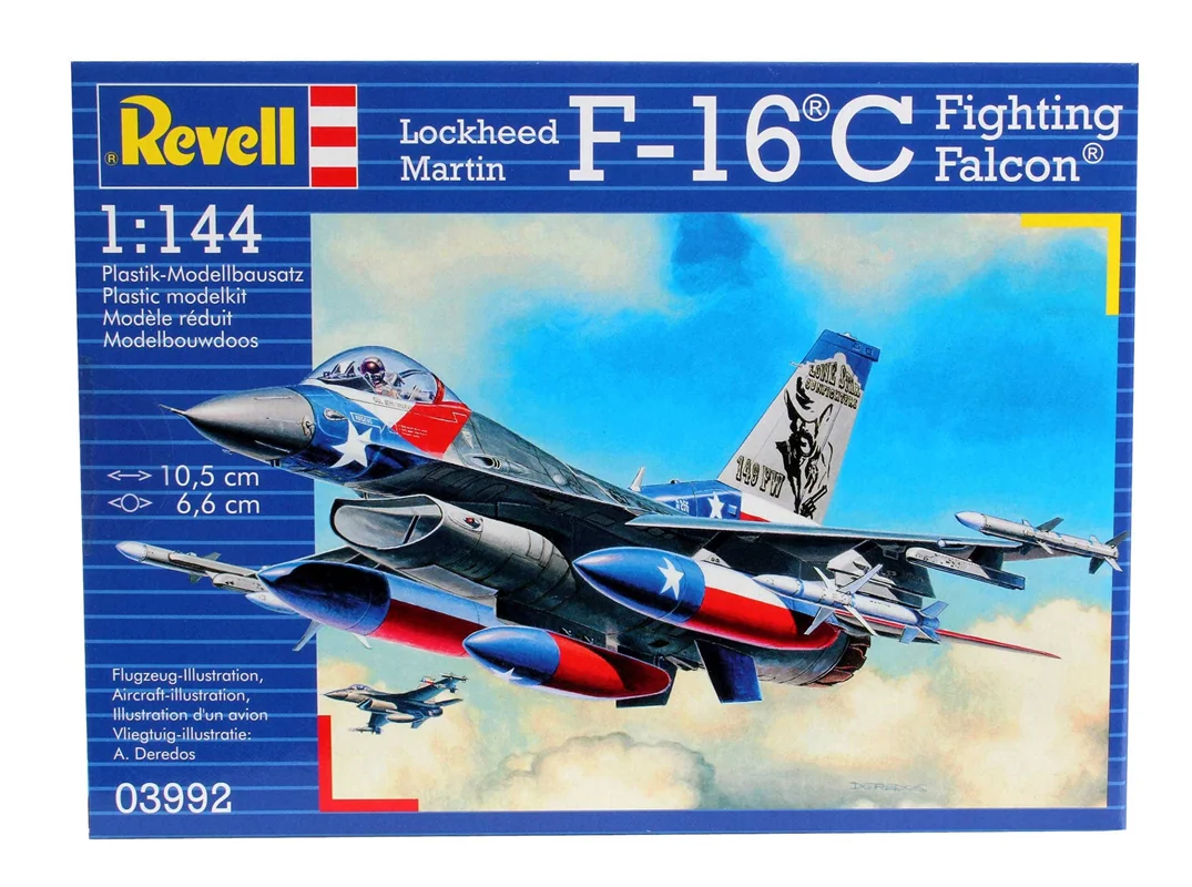 کیت مدل سازی ریول Revell «هواپیما F-16C فایتینگ فالکون مقیاس 1:144» Revell Model Set Assembly Kit F-16C Fighting Falcon 1:144 63992