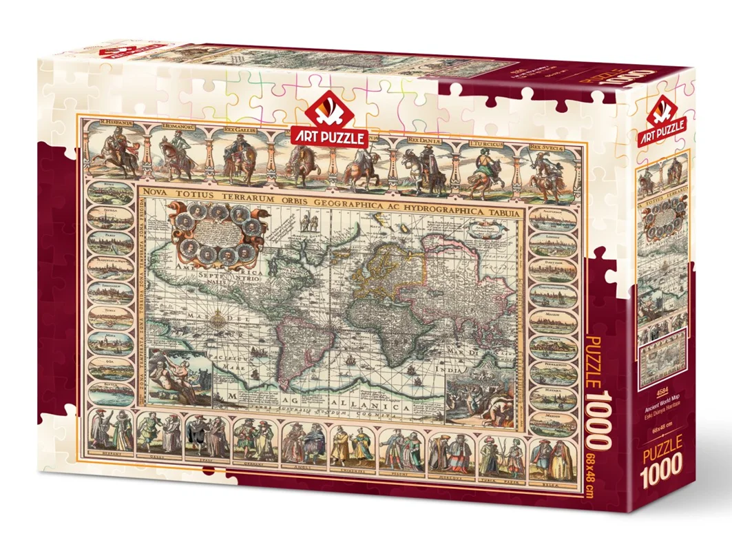 خرید آرت پازل 1000 تکه «نقشه دنیای قدیم» Heidi Art Puzzle Old World Map 1000 pcs 4584
