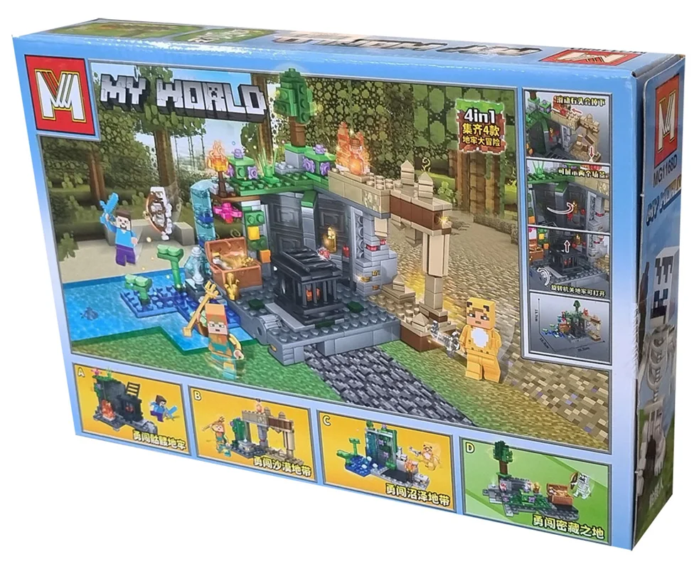 خرید لگو ماینکرفت، لگو ماینکرافت، لگو ساختمان، لگو اسکلت، لگو «ماینکرفت، زندان و استیو» Lego MW My World Minecraft Steve MG1168A