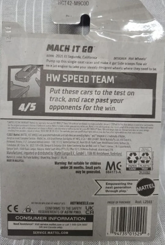 خرید ماشین فلزی ماکت فلزی هات ویلز «مچ آی تی گو» ماشین فلزی  Hot Wheels Mach It Go HW Speed Team 4/5  71/250