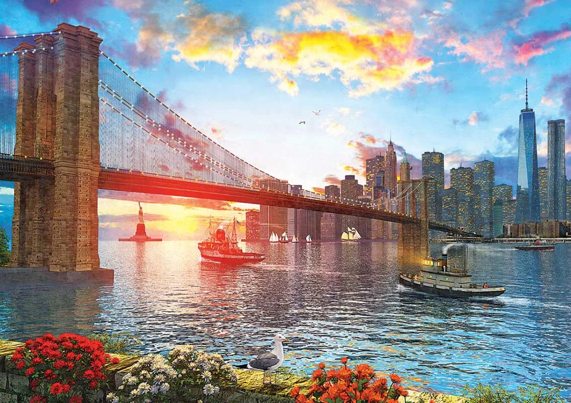 خرید آرت پازل 1000 تکه «غروب آفتاب در نیویورک»  Heidi Art Puzzle Sunset On New York 1000 pcs 5185