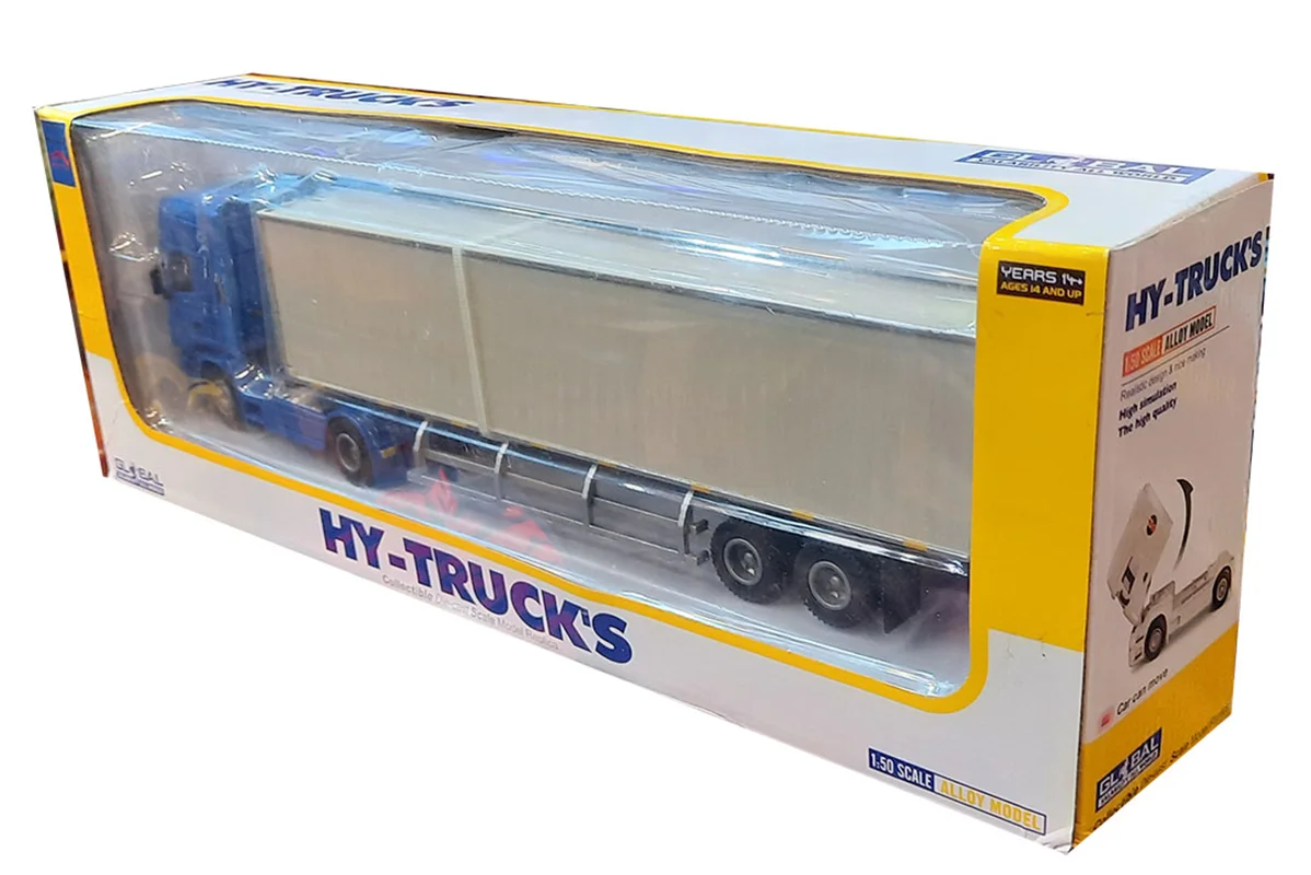 خرید ماکت فلزی اسباب بازی ماشین فلزی های تراک «کامیون کانتینر دار اسکانیا» Hy Truck Diecast Trailer Truck Scania 5012-26