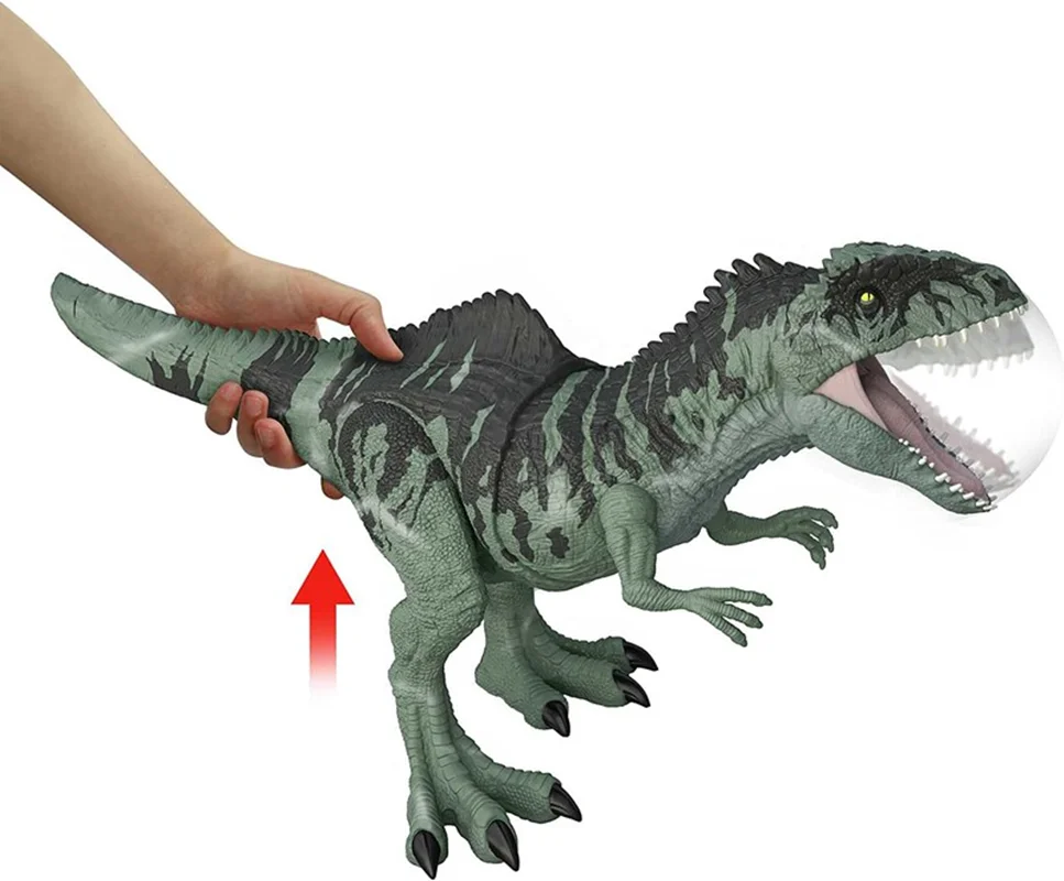 خرید فیگور جهان ژوراسیک «دایناسور گیگانوتوزاروس غول پیکر غرش کننده و ضربه زننده» Jurassic World Dominion Strike N' Roar Giganotosaurus Dinosaurr Figure MATE-GYC94