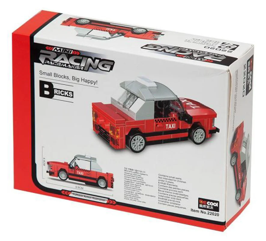 خرید لگو دکول «ماشین تاکسی» Decool Pull Back Mini Racing Taxi Car Lego 22020