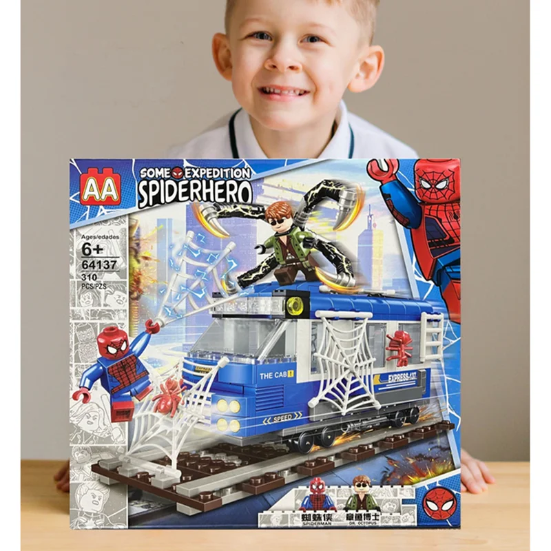 خرید لگو قطار، لگو ریل، لگو قهرمان، لگو دکتر اختاپوس، لگو اسپایدرمن، لگو «قطار، اسپایدرمن و دکتر اختاپوس»  Lego AA Some Expedition Spiderhero 64137