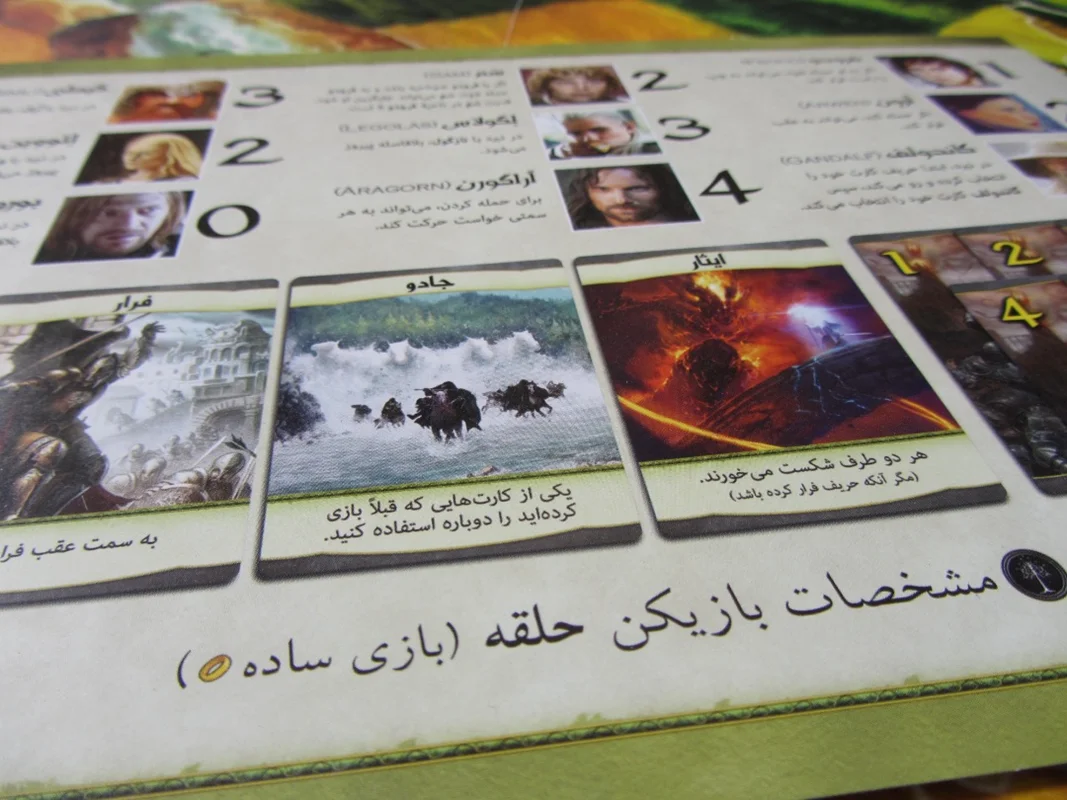 دفترچه بازی فکری ارباب حلقه ها Lord of the Rings:The Confrontation Boardgame