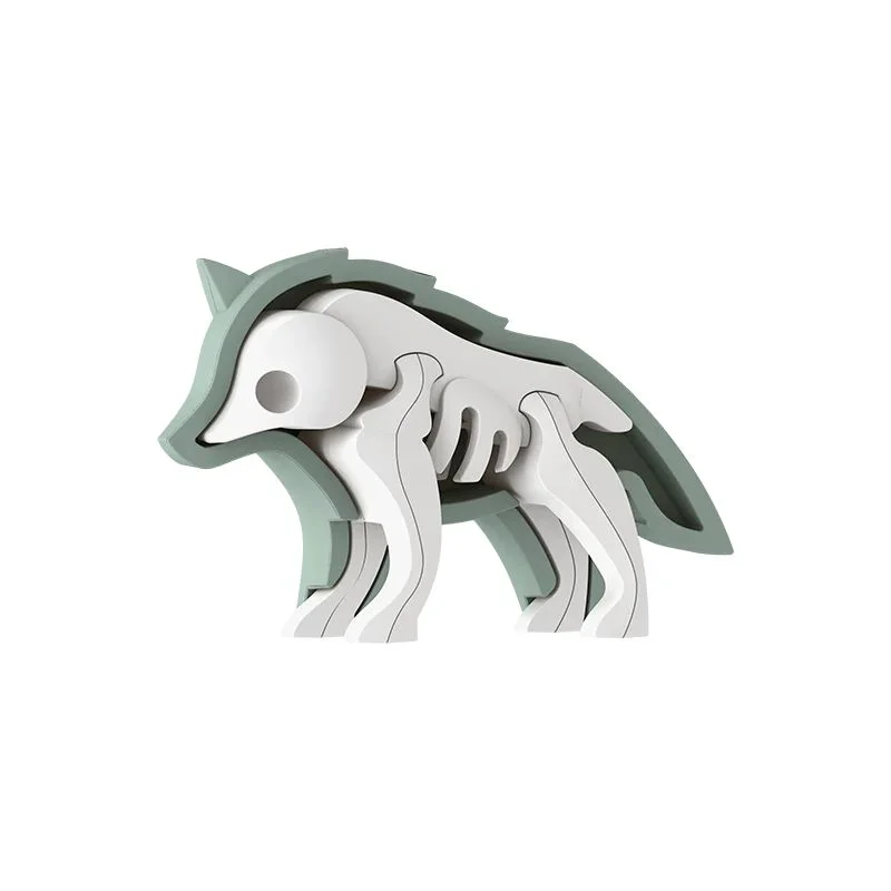 خرید بازی فکری ساختنی گرگ، 3 بعدی مغناطیسی «ولف: گرگ» Halftoys 3D Bone Puzzle Magnet Play Forest Animal Friends Wolf HAS007