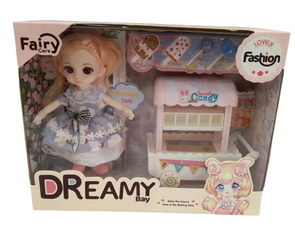 خرید اسباب بازی برند دریمی بای «عروسک با لوازم بستنی و آبنبات چوبی فروشی» Dreamy Bay Fairy Care lovely Fashion 6635