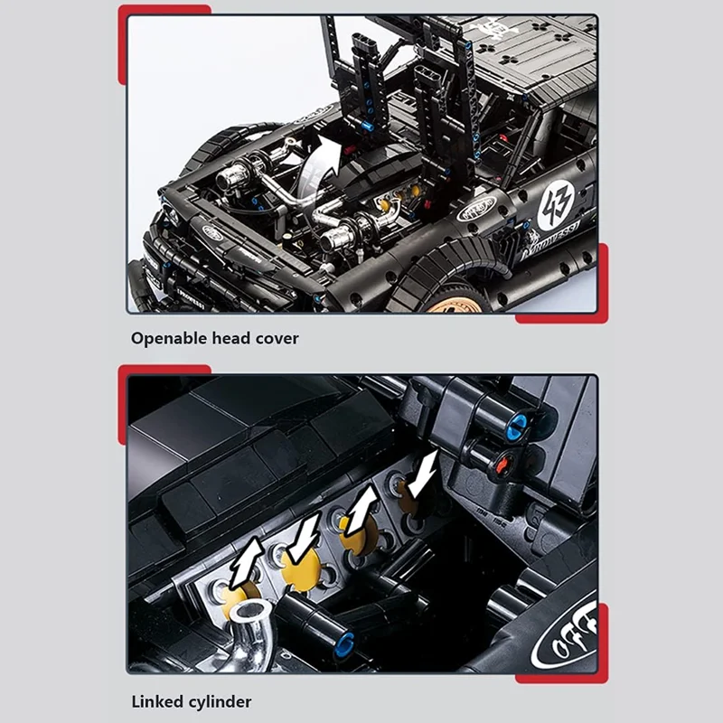 خرید لگو دکول مک فکتور «ماشین کنترلی فورد موستانگ اسپورت» Decool MecFactor Blocks Ford Mustang Hoonicorn Sports Car Technic Series 33003