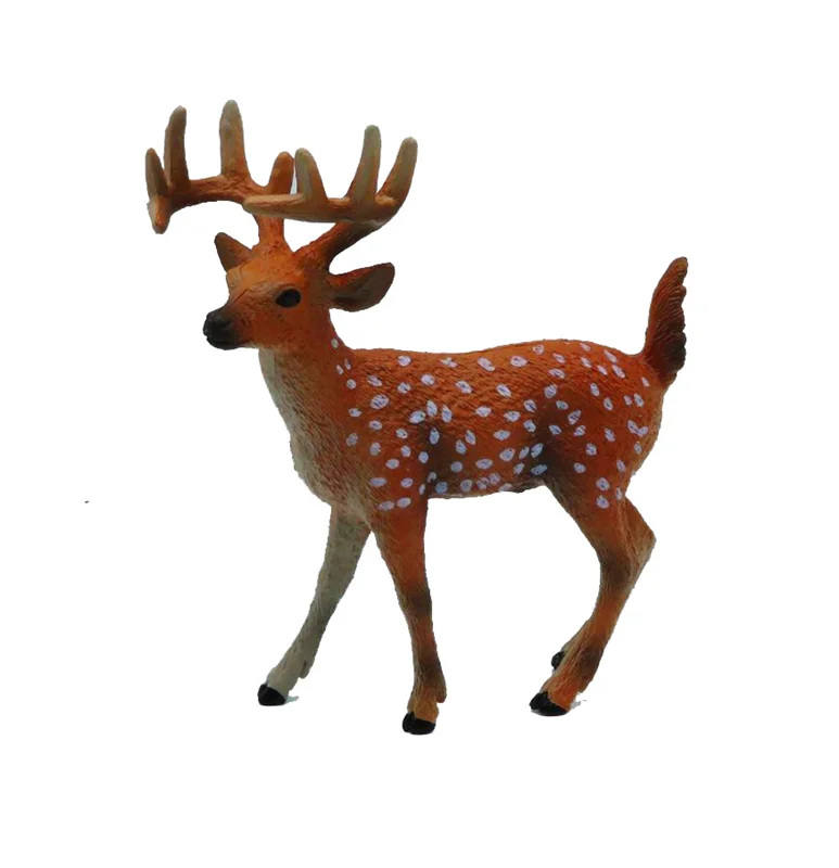 خرید فیگور حیوان وحشی فیگور «آهو شاخ دار با خال سفید» فیگور مدل واقعی حیوانات، مجسمه حیوان، مدل شبیه سازی شده حیوان Antlered Deer Simulation Model Wild Animals Figure