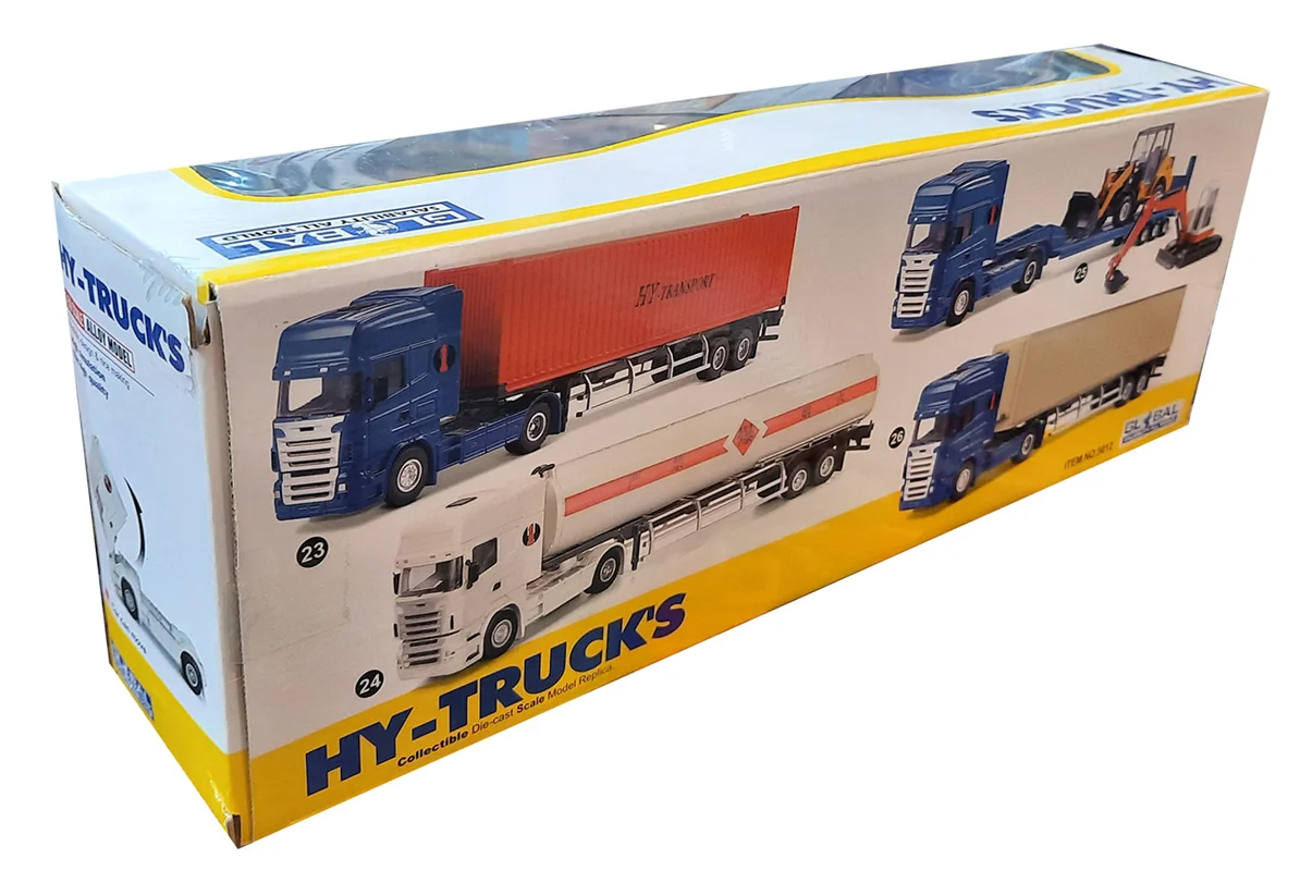 ماکت فلزی اسباب بازی ماشین فلزی های تراک «کامیون کانتینر دار اسکانیا» Hy Truck Diecast Trailer Truck Scania 5012-26