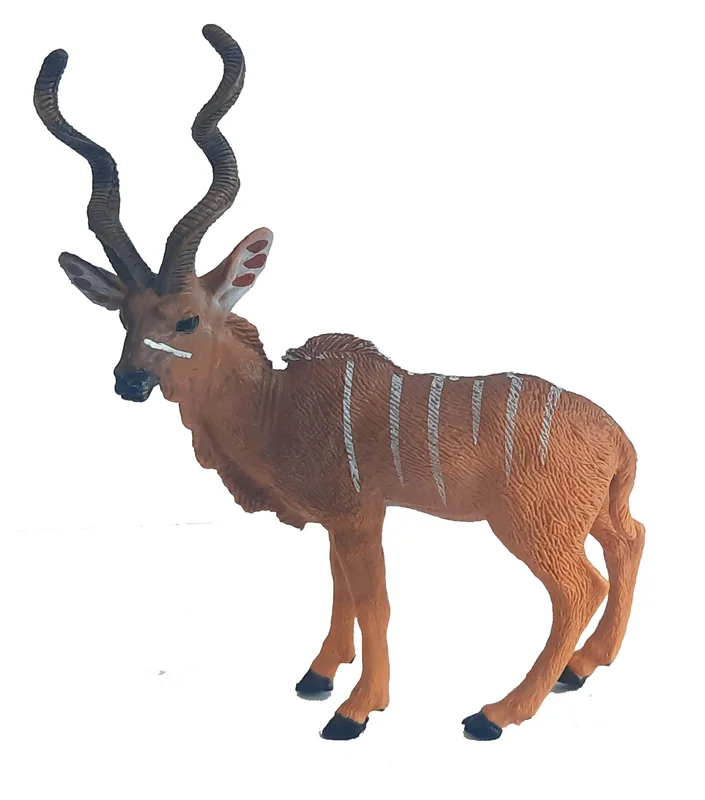 خرید فیگور حیوان وحشی فیگور «گوزن شاخ پیچ بز کوهی کودو» فیگور مدل واقعی حیوانات، مجسمه حیوان، مدل شبیه سازی شده حیوان Kudus Simulation Model Wild Animals Figure