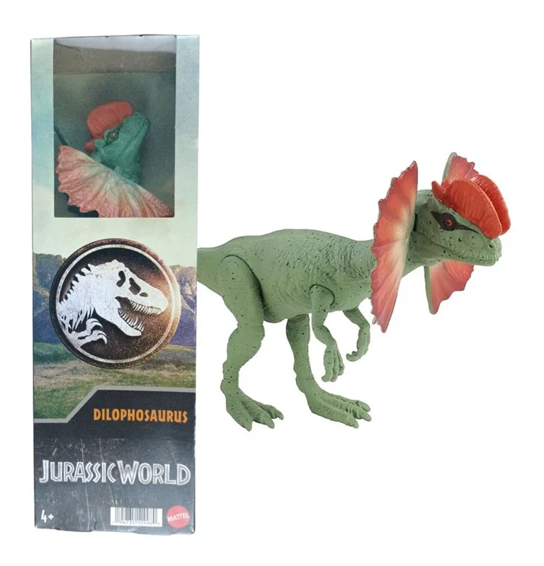 خرید فیگور برند متل عروسک دایناسور فیگور «جهان ژوراسیک دیلوفوزاروس»  Mattel Jurassic World Dilophosaurus figure HMK80