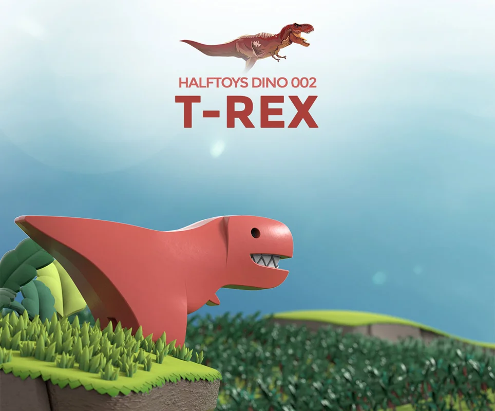 خرید بازی فکری ساختنی 3 بعدی مغناطیسی «دایناسور تیرکس»  Halftoys 3D Bone Puzzle Magnet Play Dino friends T-rex HDS002