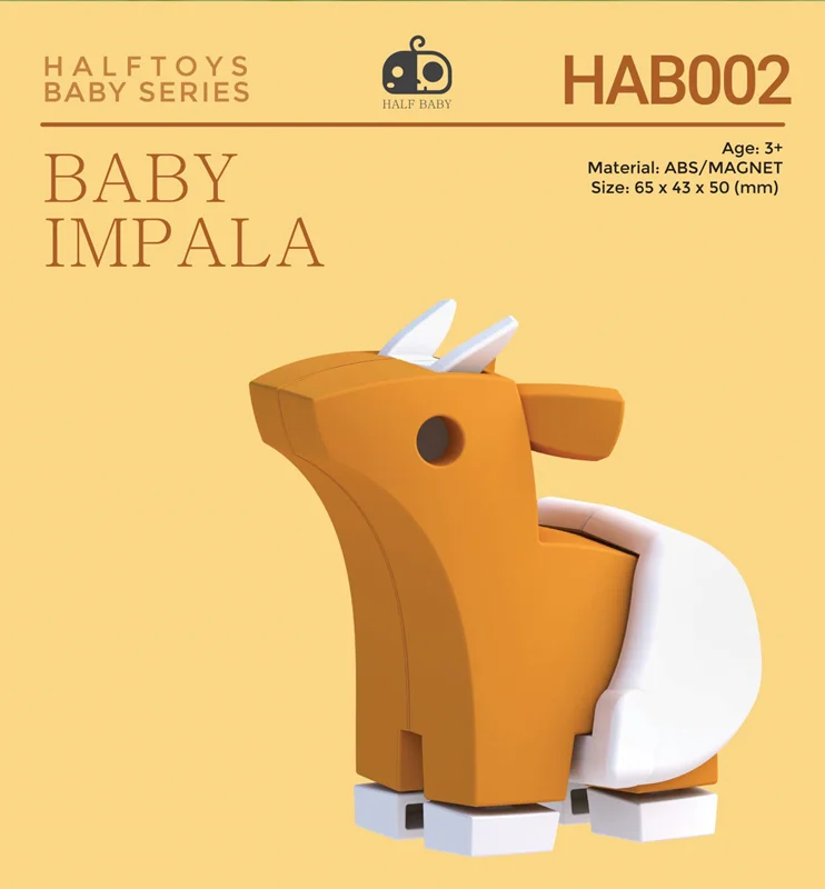 خرید بازی فکری ساختنی مغناطیسی بیبی گوزن یالدار ،حیوان 3بعدی مغناطیسی «بیبی ایمپالا : آهو» Halftoys Magnetic 3D Bone Puzzle Magnet Play Baby Impala HAB002