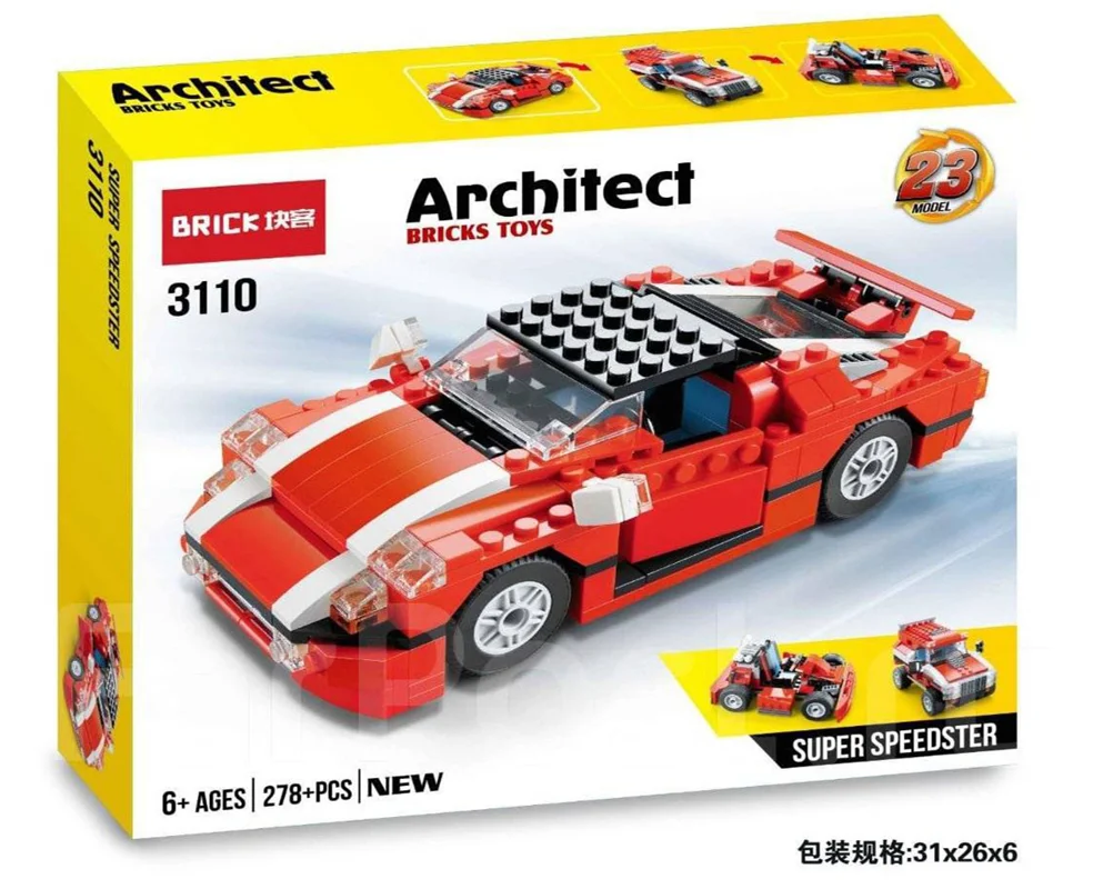 خرید لگو آرشیتکت بریک تویز «ماشین مسابقه» Architect Super Speedster Vehicles Bricks Car Lego 3110