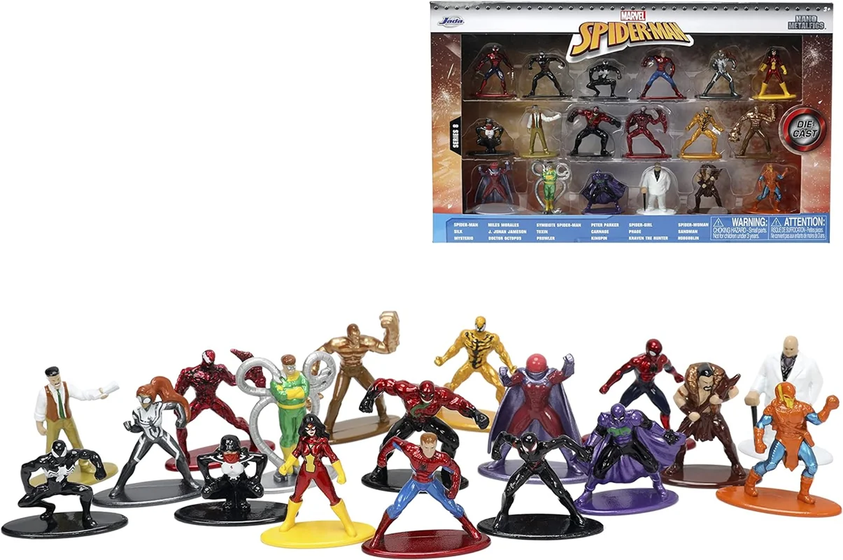 خرید نانو متال فیگور  جادا مارول اسپایدرمن «بسته 18 تایی سری 8» Marvel Spider Man Nano Metalfigs 18-Pack Figure Series 8