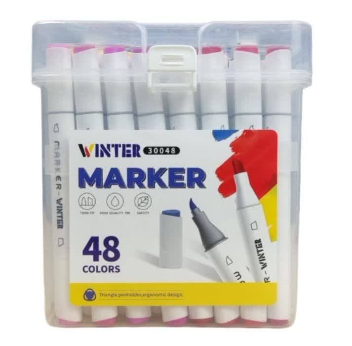 ماژیک وینتر دو سر 48 رنگ Winter Marker 30048