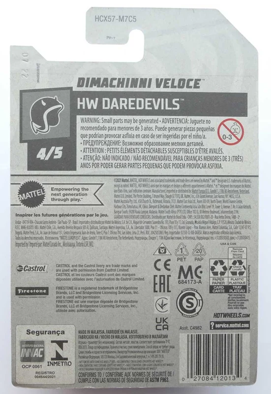 نمای پشت بستهبندی ماشین فلزی هات ویلز دیما چیننی ولوچه