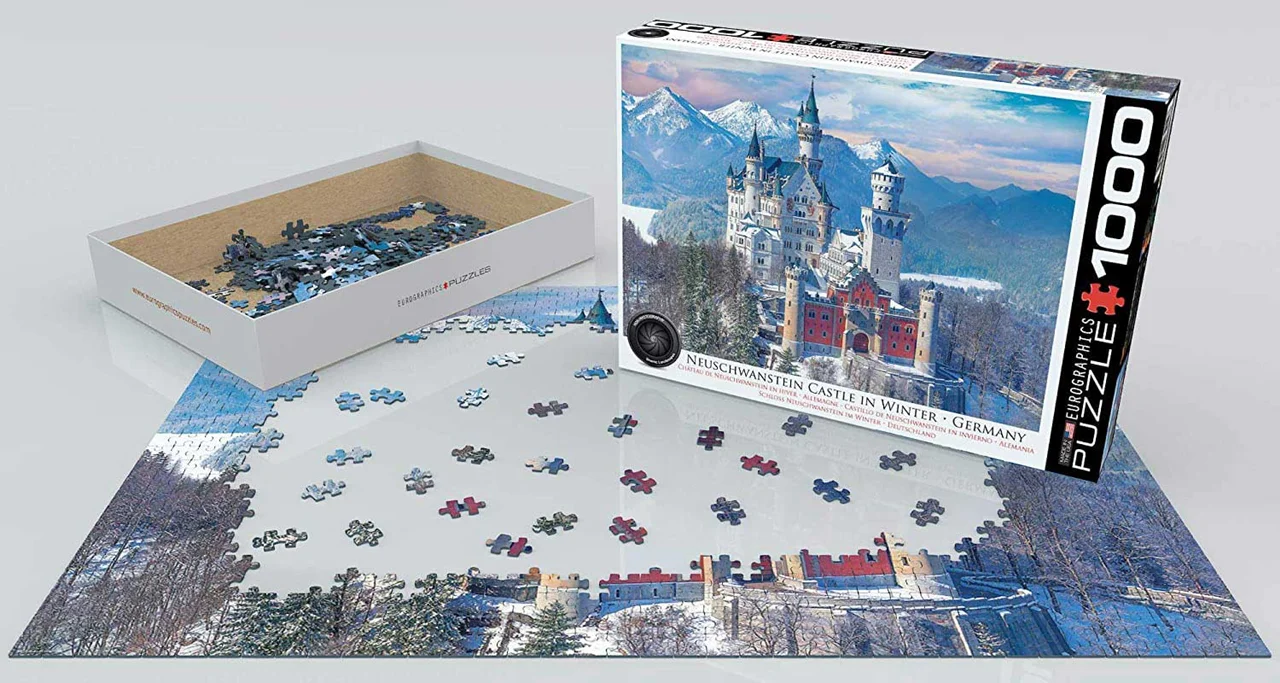 پازل یوروگرافیک 1000 تکه «قلعه نوشوانستین در زمستان» Eurographics Puzzle Neuschwanstein Castle in Winter 1000 pieces 6000-5419