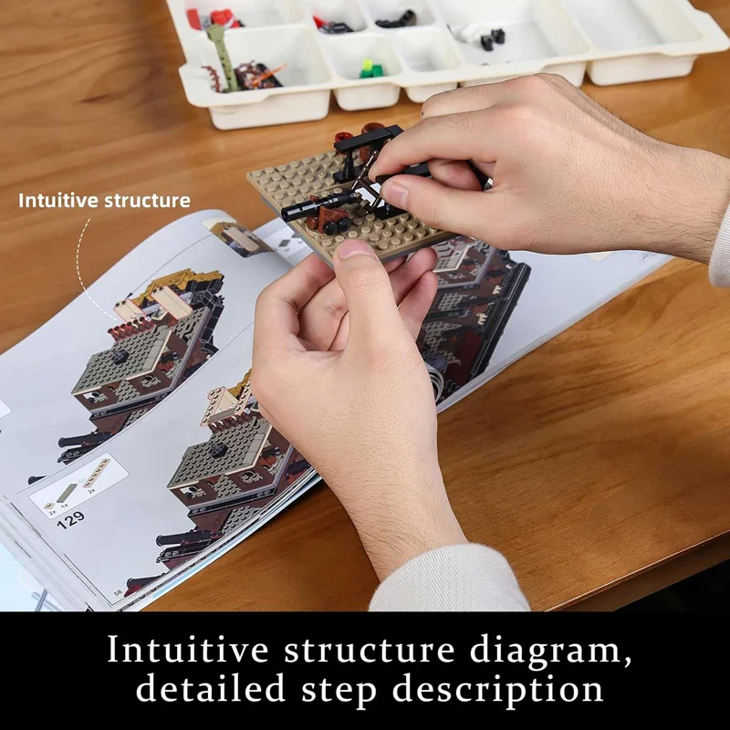 تصویر مراحل ساخت دکلهای کشتی Mould King 13186