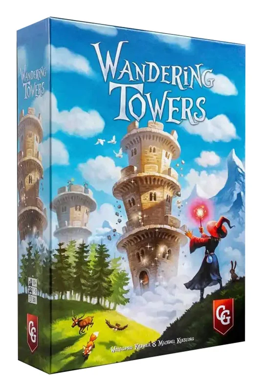 نمای سهبعدی جعبه بستهبندی بازی فکری برجهای سرگردان Wandering Towers