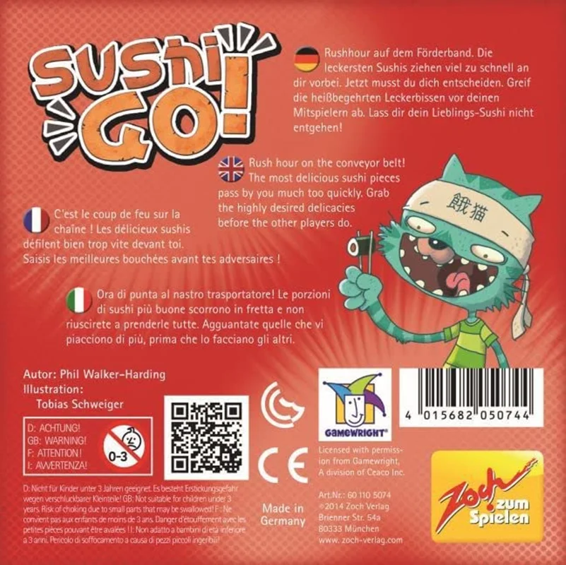 پشت جعبه بازی بردگیم سوشی گو با قیمت استثنائی Sushi Go Cart game