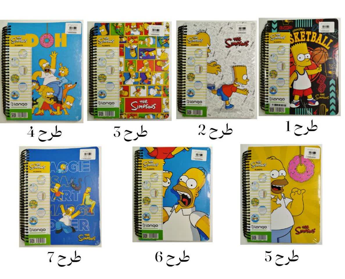 دفتر پلنر نوت طرح سیمپسون ها 80 برگ (7 طرح) Lango Simpsons Planer