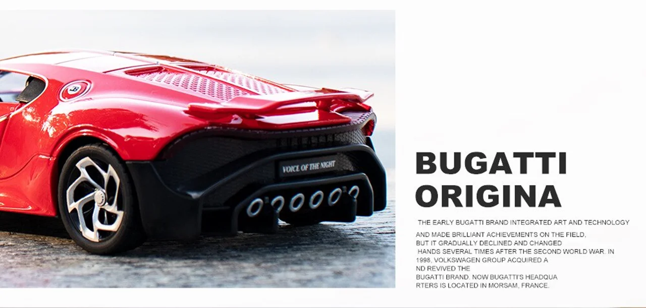 نمای از پشت ماکت فلزی ماشین بوگاتی قرمز Bugatti 2013 maket