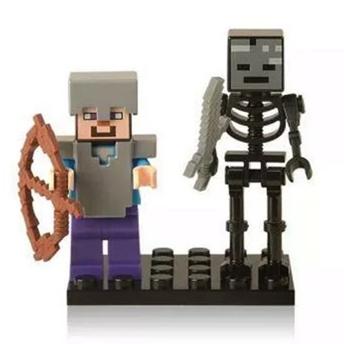 مینی فیگور لگو ماینکرفت استیو زرهپوش و اسکلت ویدر Steve in armour with Wither Skeleton