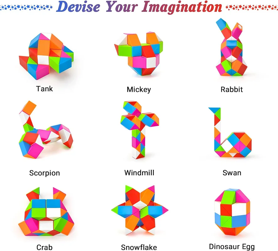 روبیک ماری ۳۶ قطعه کای وای QY Toys مدل Rubik QY Toys 36 Blocks - نمایش ساخت اشکال مختلف