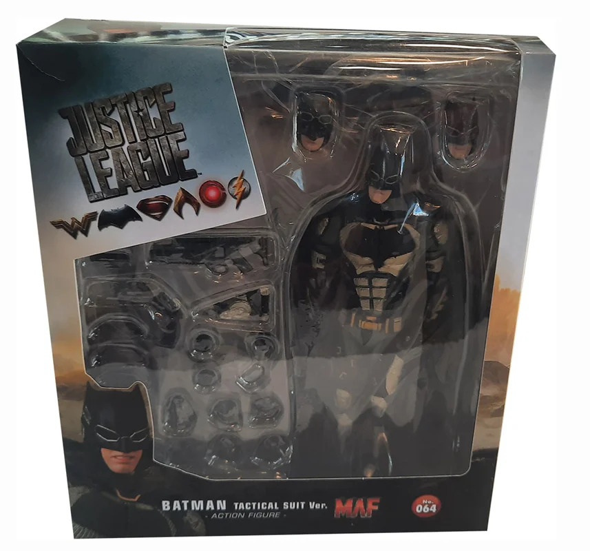 خرید عروسک بتمن، بتمن عدالت، تندیس بتمن، فیگور بتمن، بتمن با تجهیزات، بتمن با مسلسل، فیگور «بتمن لباس تاکتیکی» Batman Tactical Suit Ver. MAF Action Justice Leage Figures No.064