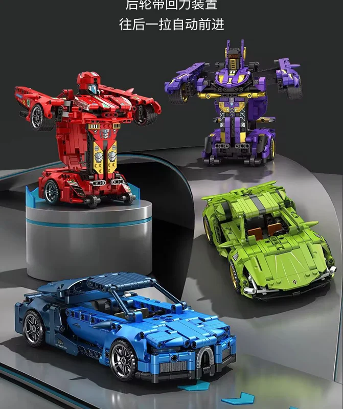 تصویر ربات ساختهشده از جلو ماشین ترانسفورمر