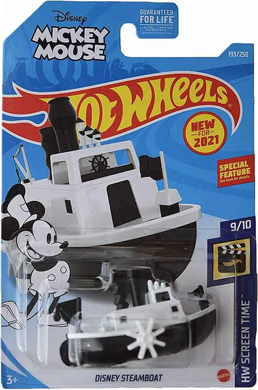 Hot Wheels Disney Steamboat,  هات ویلز سفید مشکی ماکت ماشین