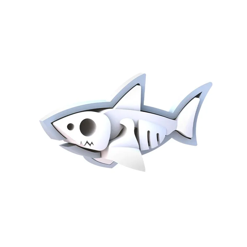 خرید بازی فکری ساختنی مغناطیسی کوسه سفید، حیوان دریایی، ماهی 3 بعدی مغناطیسی «وایت شارک: کوسه سفید» Halftoys Magnetic 3D Bone Puzzle Magnet Play Ocean Friends White shark HOS006