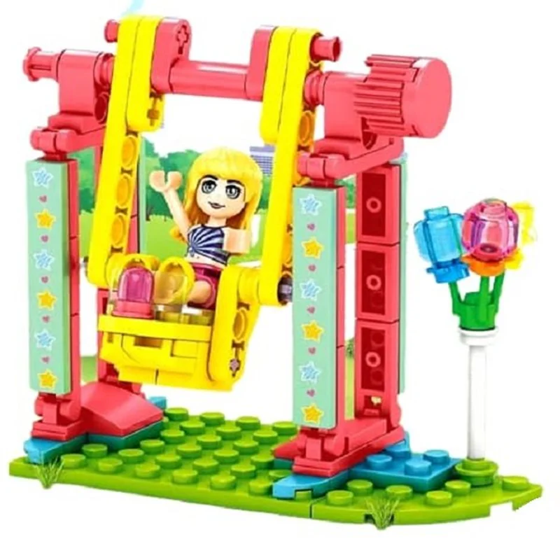خرید لگو اس وای «شهر بازی همراه با 1 مینی فیگور، تاب» SY Block S-Girls Lego 5403-7