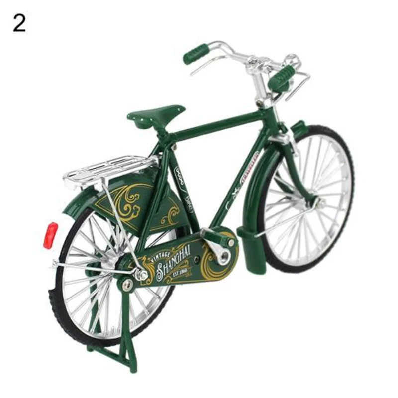 ماکت فلزی دوچرخه شهری قدیمی سبز طرح دار  081812 Metal Model Retro Bicycle
