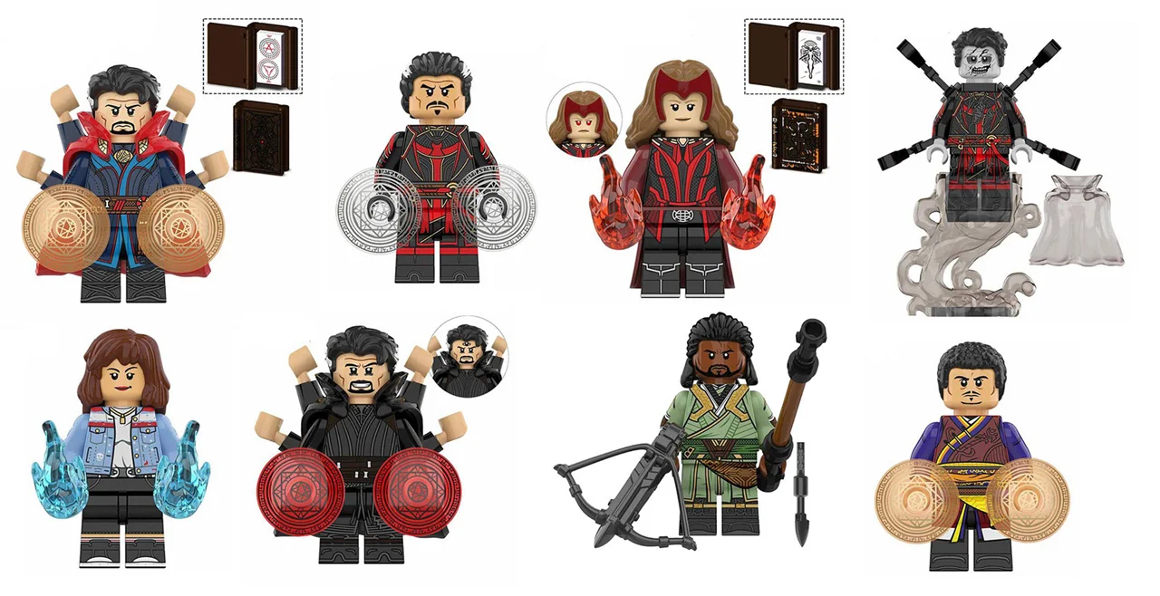 نمای جلوی مینی فیگور لگو ست 8 تایی دکتر استرنج Doctor Strange 8 Minifigures Set